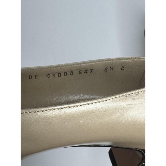 Salvatore Ferragamo Shoes Womens Size 8.5 Beige Leather Block Heel Pumps Italy - Picture 9 of 11